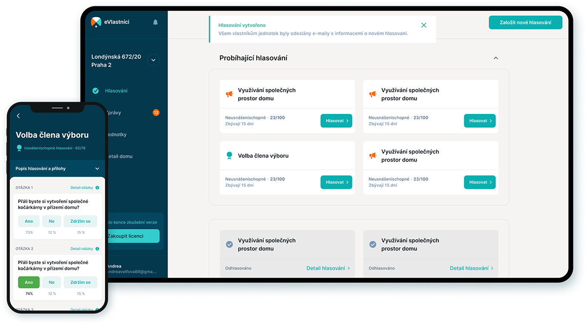 Aplikace je dostupná pro web i mobilní zařízení